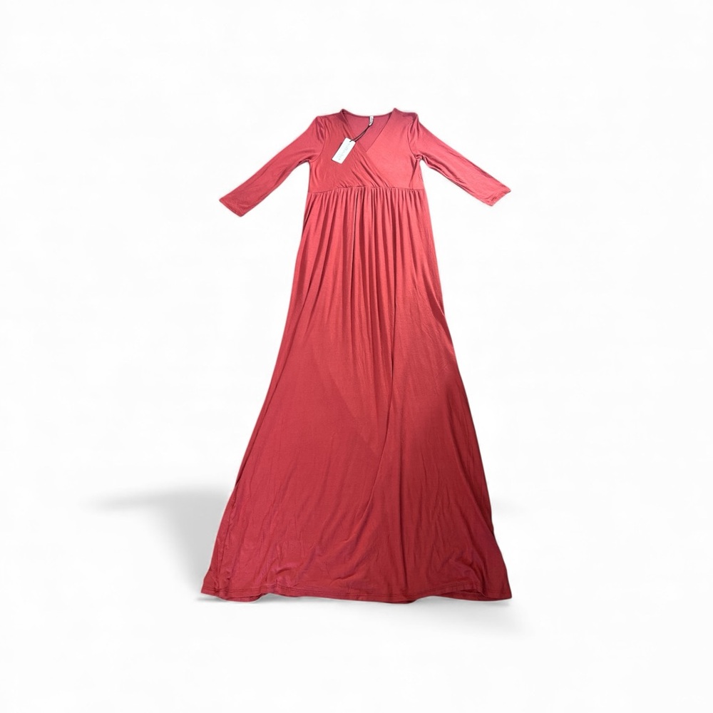 Mother Bee Maternity Coral Maxi Dress - Picture 5 of 9